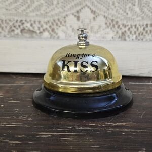 Gold “Ring for a Kiss” Novelty Desk Bell